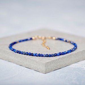Genuine Lapis Lazuli 2mm Bead Healing Meditation Protection Minimalist Bracelet
